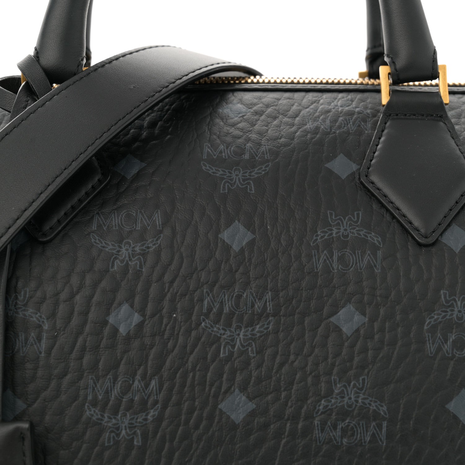 MCM Visetos Medium Ella Boston Bag Black 8 of 10