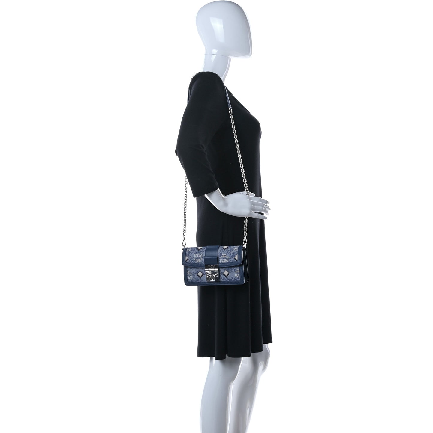 Vintage Jacquard Monogram Mini Tracy Crossbody Blue