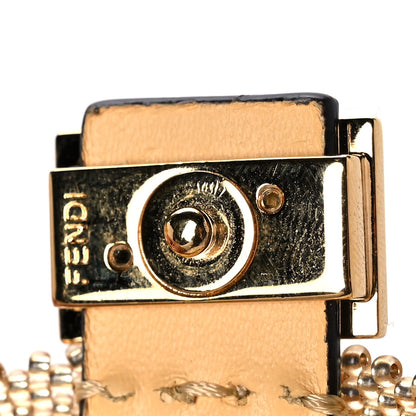 Fendi Glass Vitello King Beaded Mini Pico Baguette Charm Semolino 7 of 8