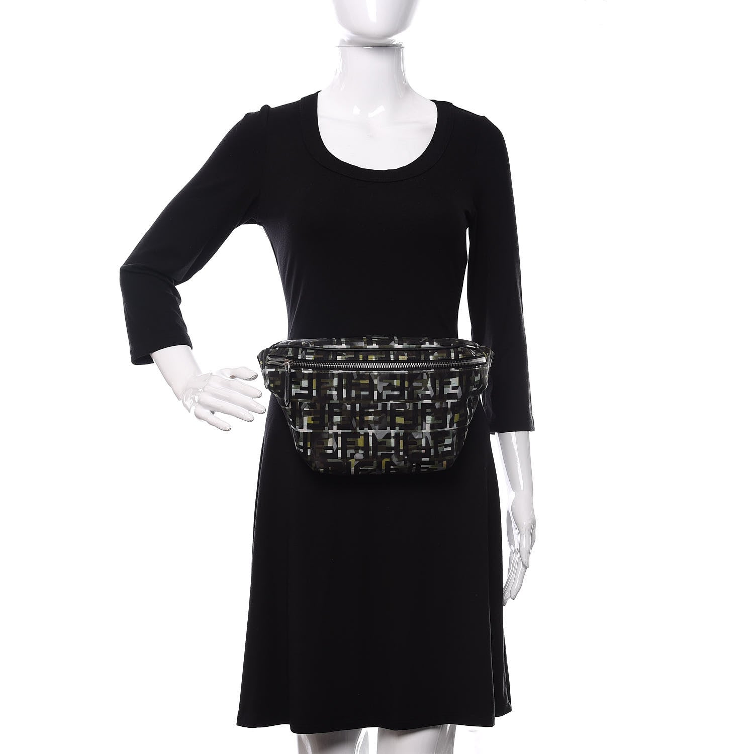 Fendi Nylon CamouFF Belt Bag Black Multicolor 2 of 10