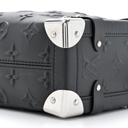 Louis Vuitton Calfskin Debossed Monogram Side Trunk Black 8 of 11