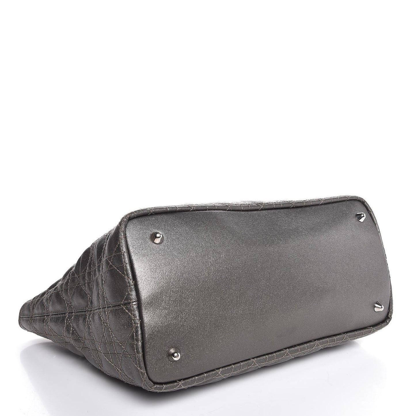 Coated Canvas Cannage Small Panarea Tote Grey