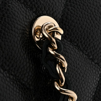Chanel Caviar Quilted Barrel Clutch With Chain  Black 10 of 12