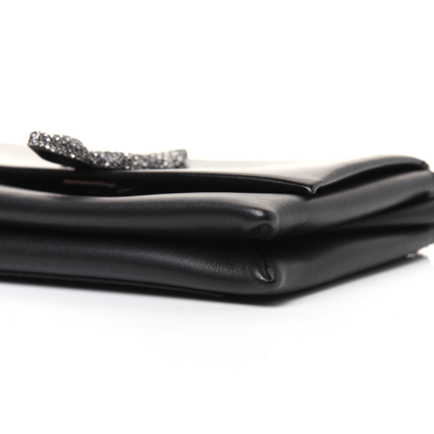 Calfskin Crystal Encrusted Snake Maison Small Crossbody Black