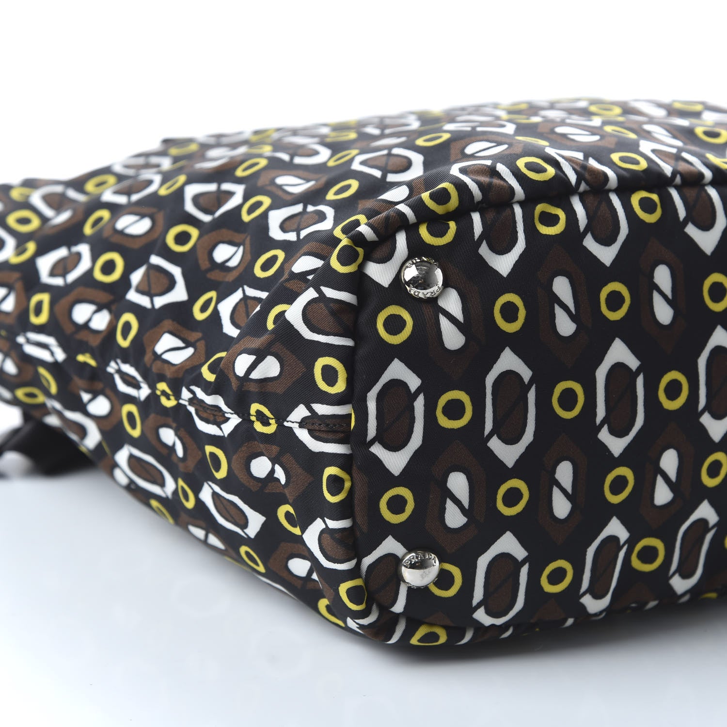 Prada Tessuto Stampato Nylon Saffiano Print Tote Cacao 6 of 9