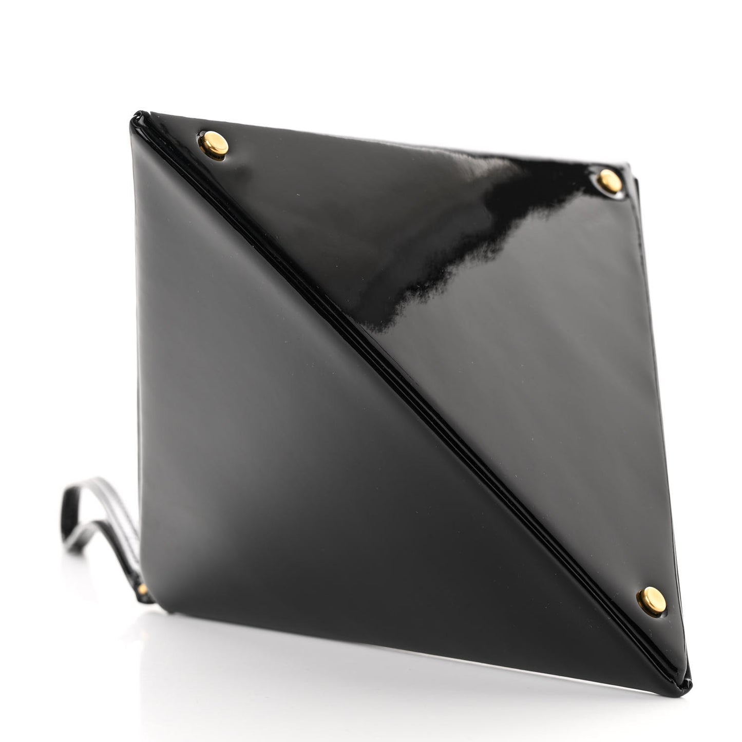 Patent Pyramid Clutch Black