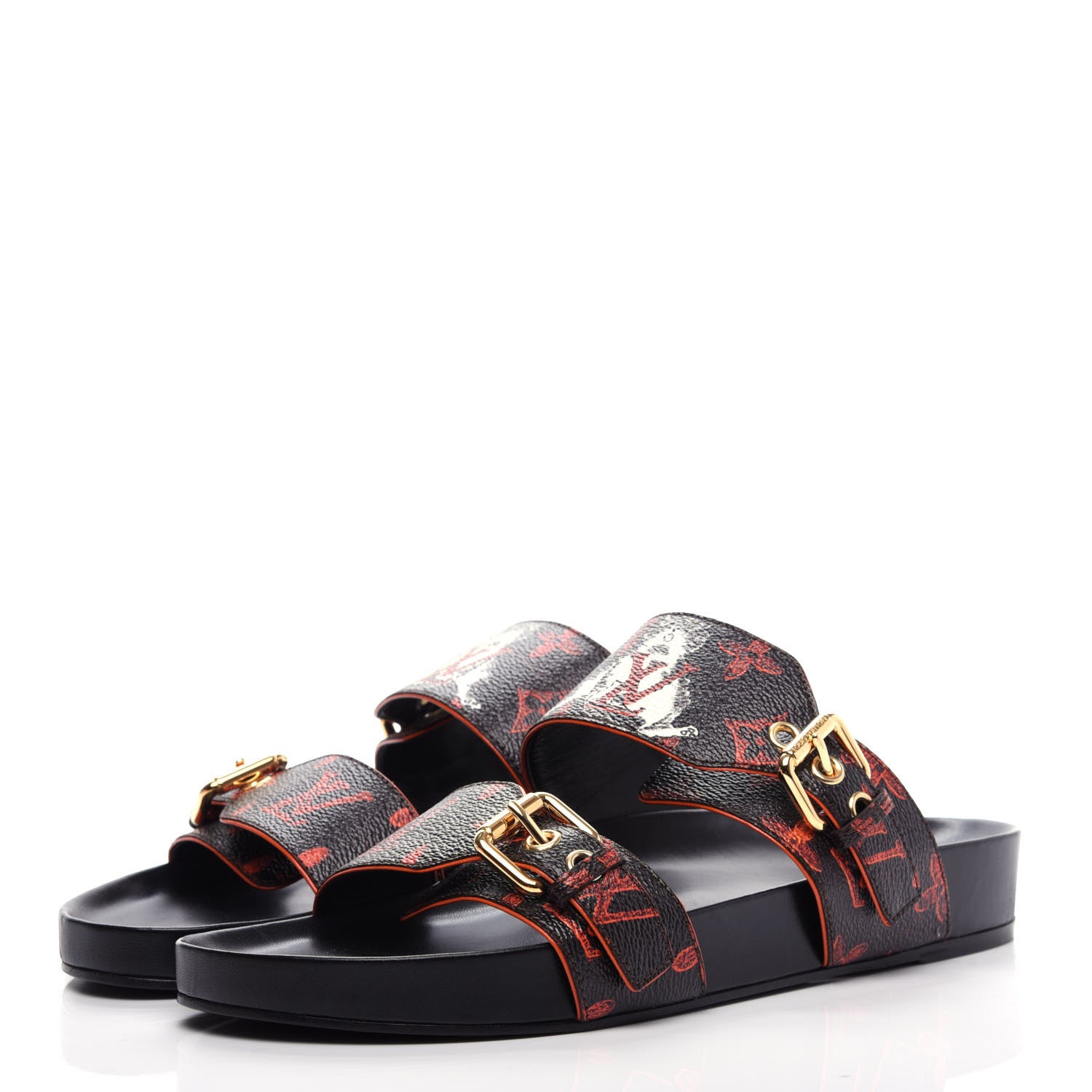 Louis Vuitton Catogram Bom Dia Flat Mule 40 Black Marron 3 of 11
