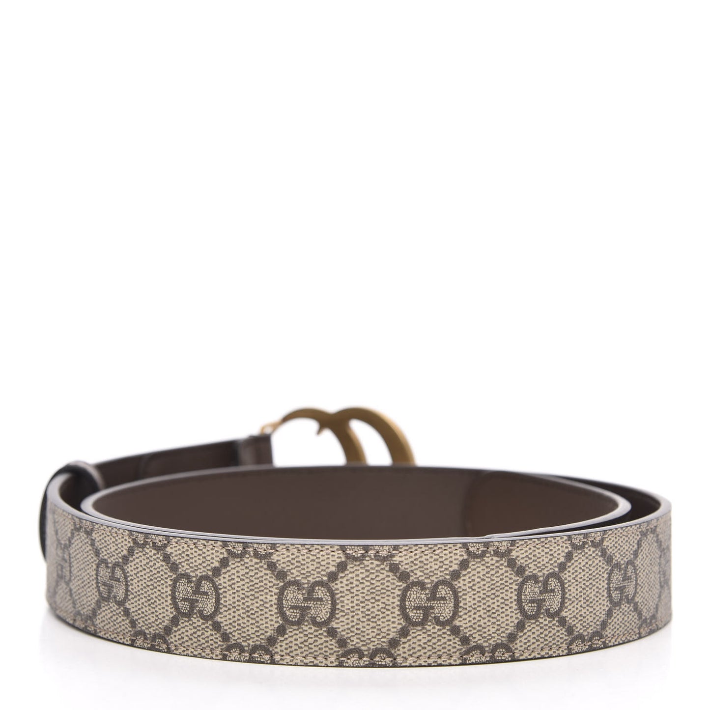 GG Supreme Monogram Matte Plutone Calfskin Double G 30mm Belt 90 36 Beige Ebony New Acero
