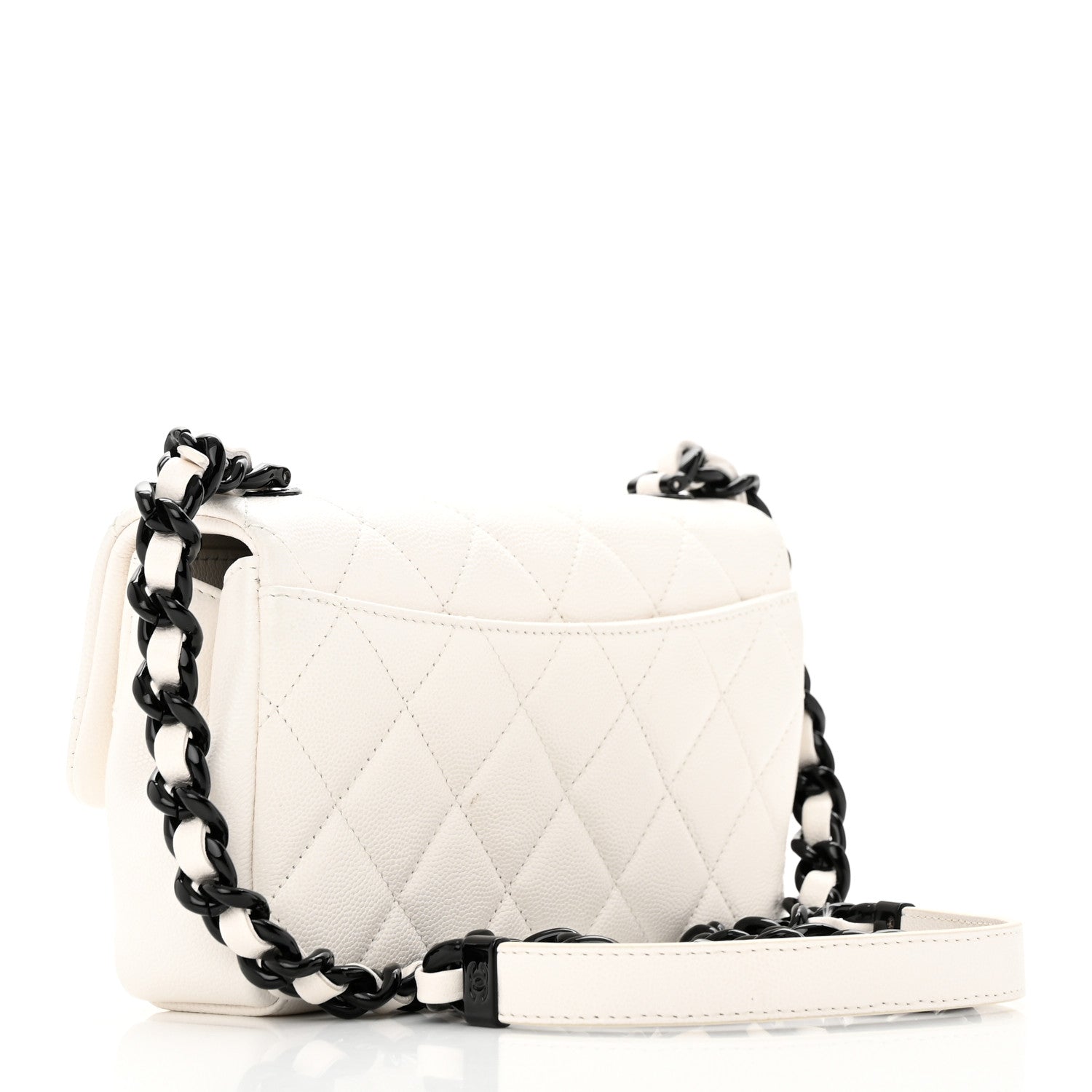 Chanel Caviar Quilted My Everything Small Flap White Black 4 of 15