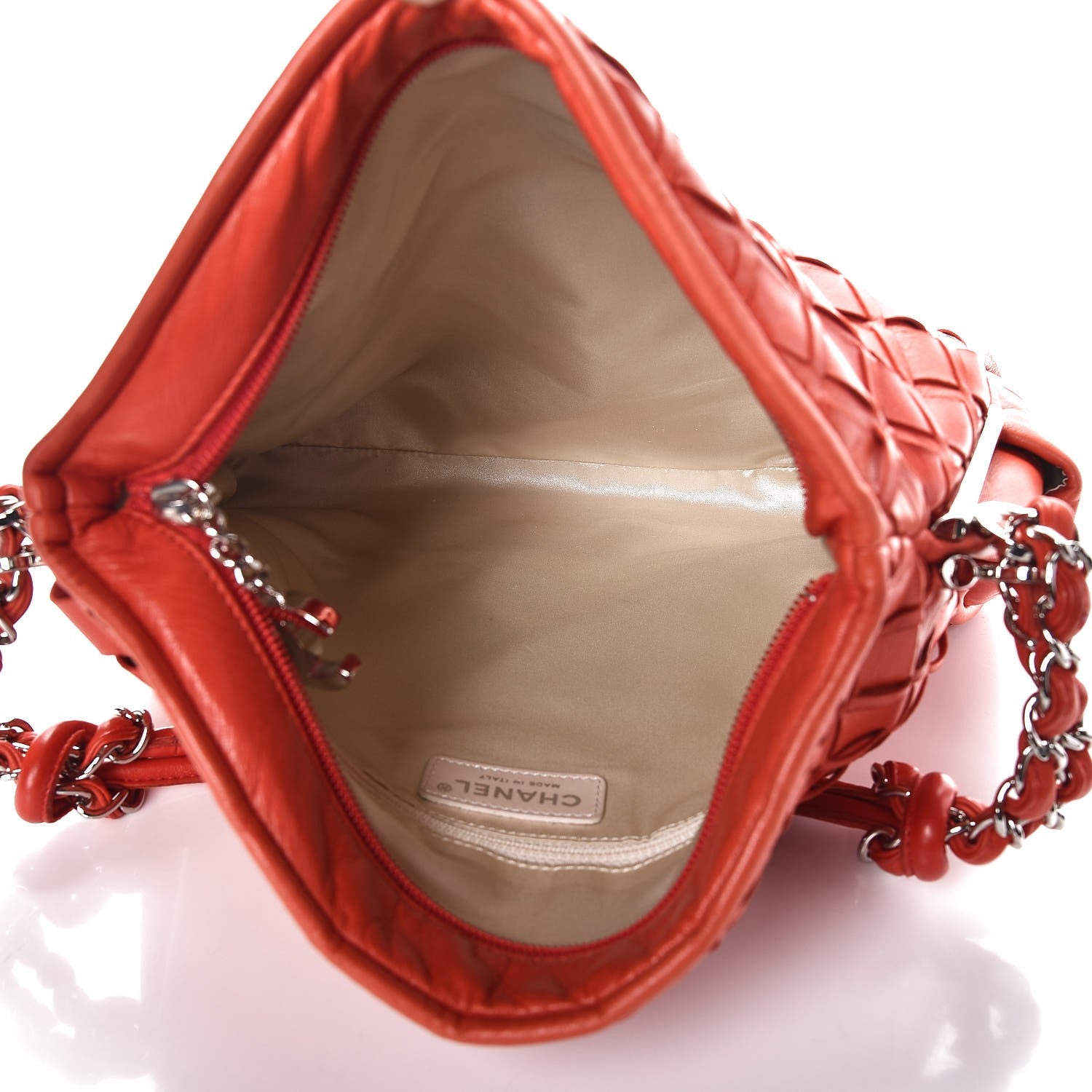 Chanel Lambskin Woven Medium Ultimate Soft Sombrero Hobo Red 5 of 7
