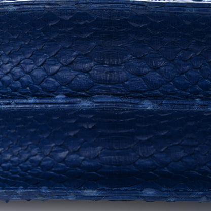 Chanel Snakeskin Small Braided Chic Flap Blue 12 of 19