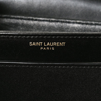 Saint Laurent Box Calfskin Monogram Medium Solferino Satchel Black 7 of 11