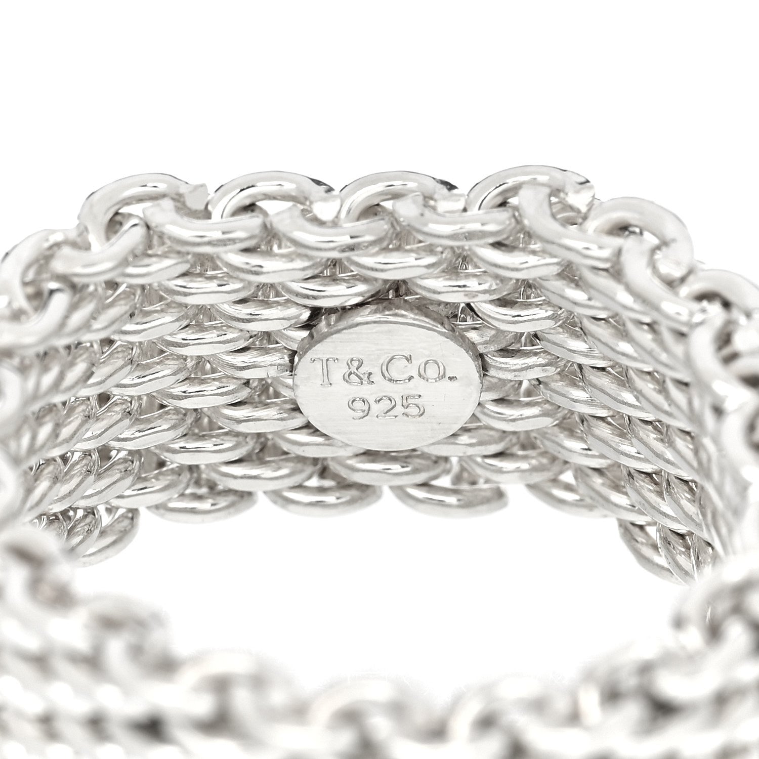 Tiffany Sterling Silver Somerset Mesh Ring 54 7 4 of 4
