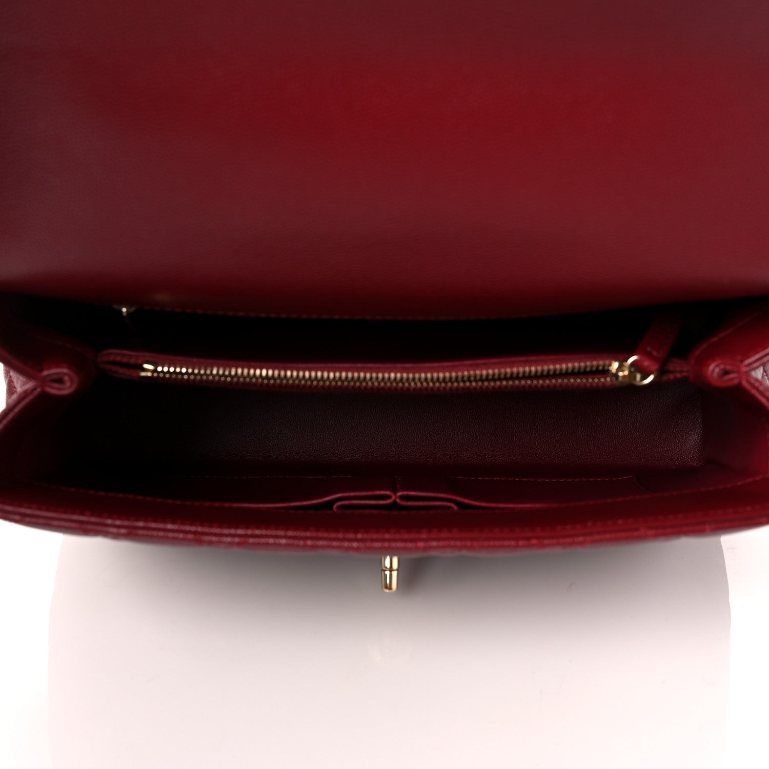 Chanel Caviar Lizard Embossed Quilted Small Coco Handle Flap Burgundy 5 of 9