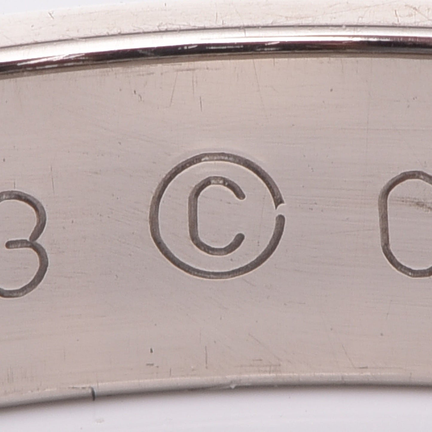 18K White Gold 3.5mm LOVE Wedding Band Ring 53 6.25