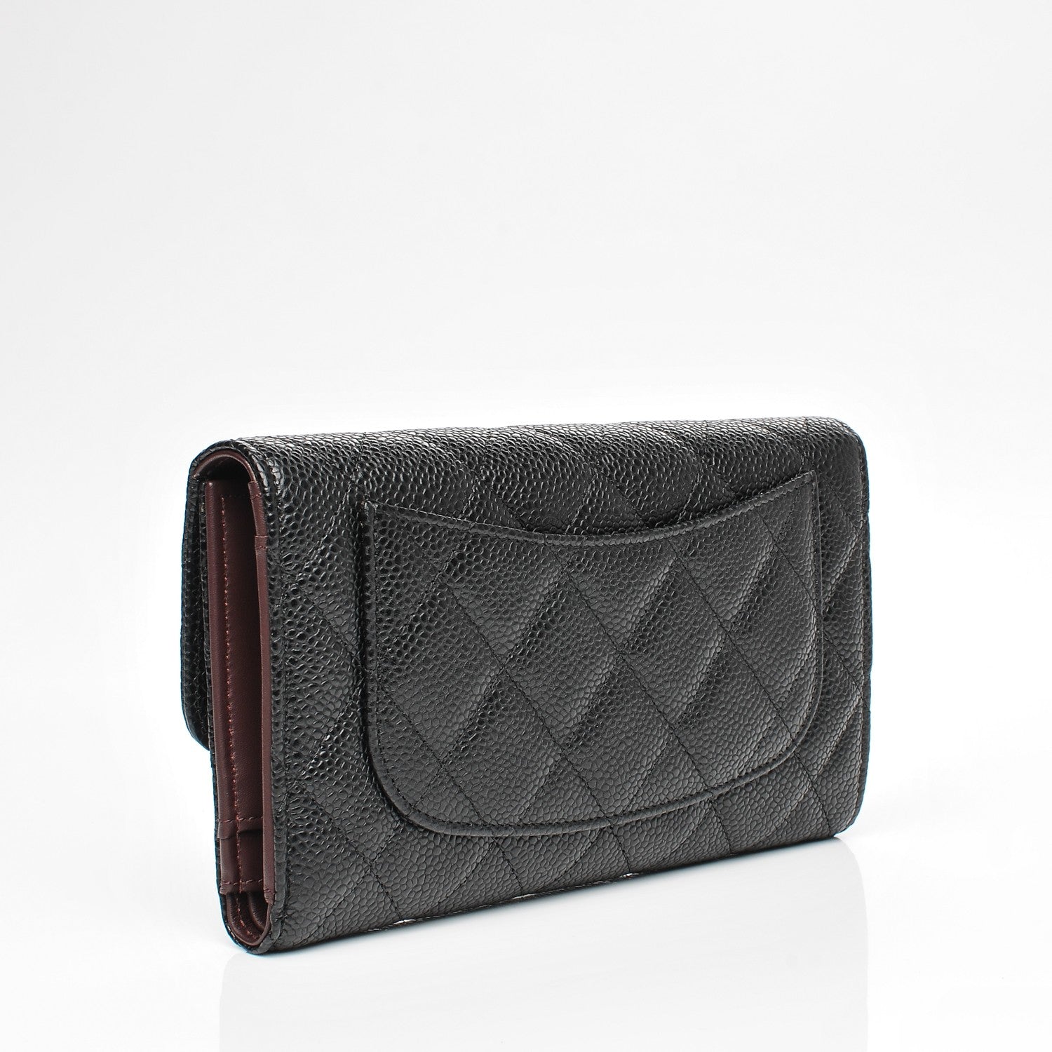 Chanel Caviar Quilted Long Flap Wallet Black 3 of 9
