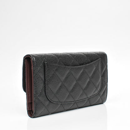 Chanel Caviar Quilted Long Flap Wallet Black 3 of 9