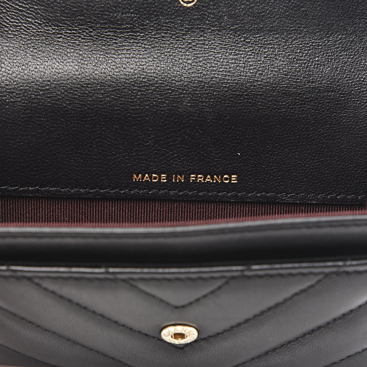 Chanel Lambskin Chevron Quilted Flap Card Holder Black 7 of 8