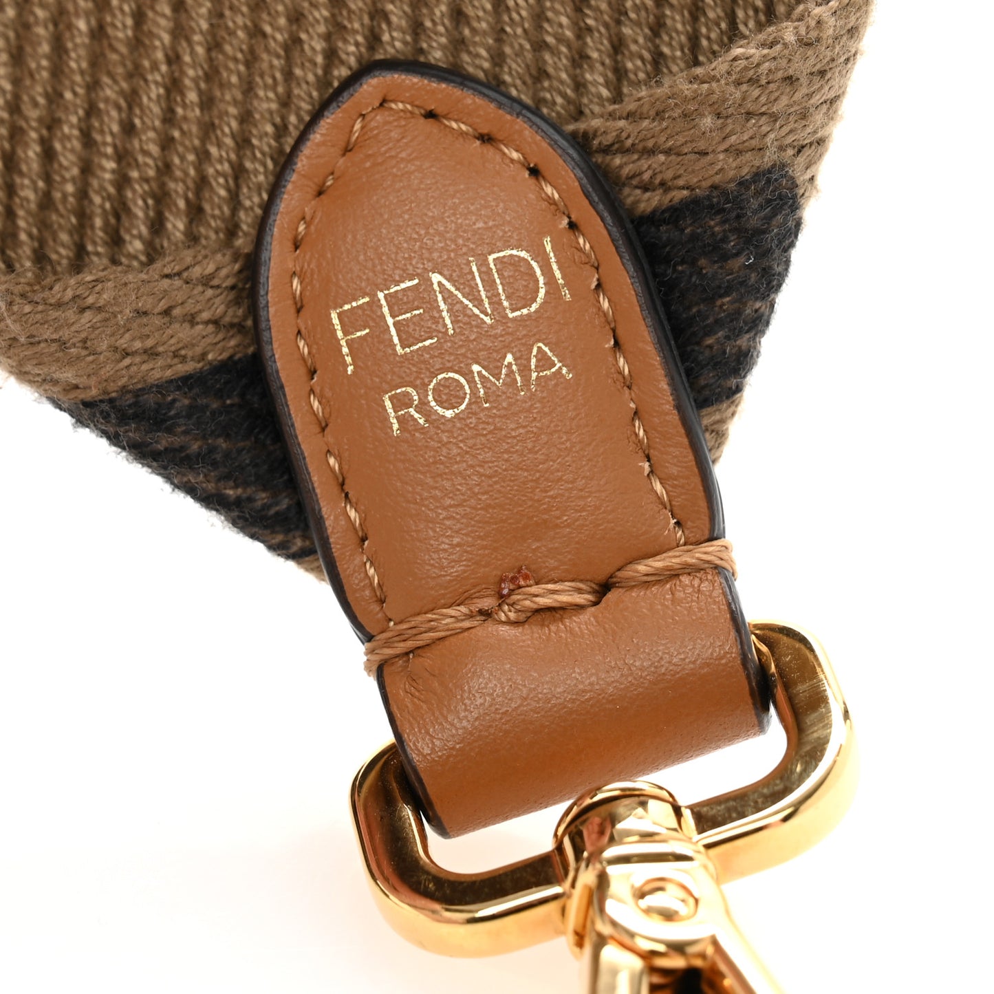 Canvas Calfskin FF 1974 Strap You Fango Marrone Cuoio