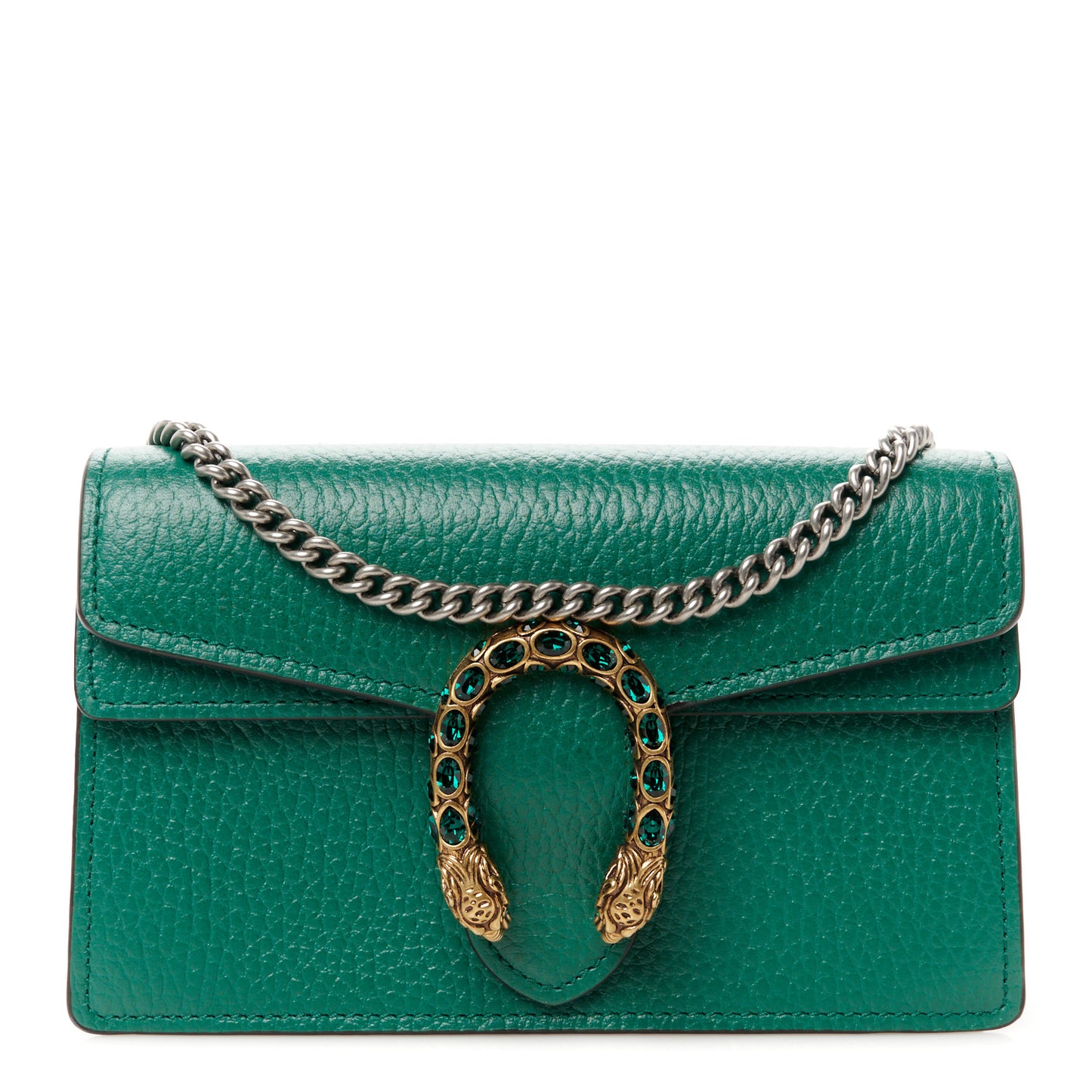 Dollar Calfskin Crystal Super Mini Dionysus Shoulder Bag Emerald
