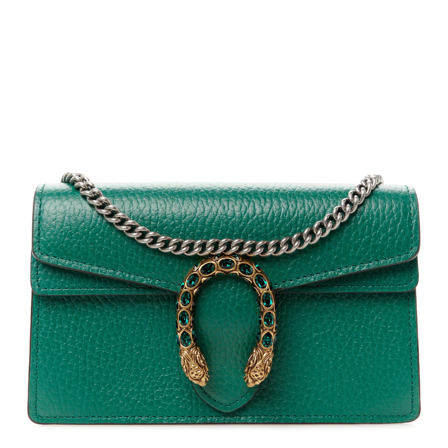 Gucci Dollar Calfskin Crystal Super Mini Dionysus Shoulder Bag Emerald 1 of 10