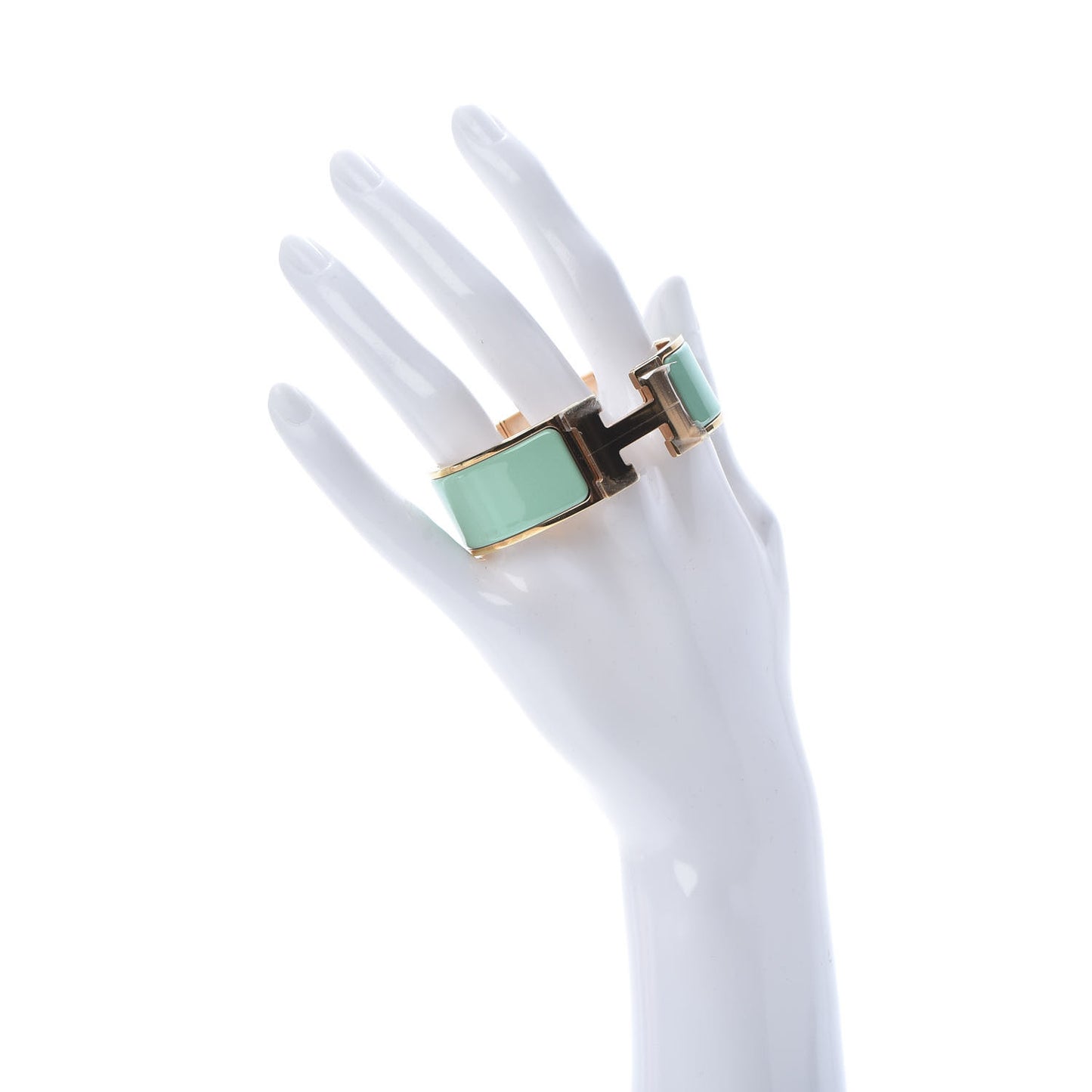 Enamel Wide Clic Clac H Bracelet PM Vert Aqua