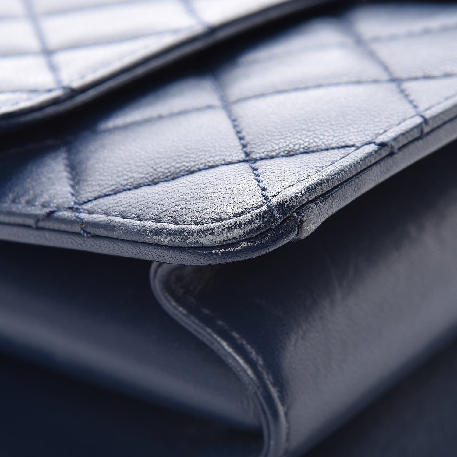 Chanel Sheepskin Quilted Large Beauty Lock Flap Navy Blue 13 of 20