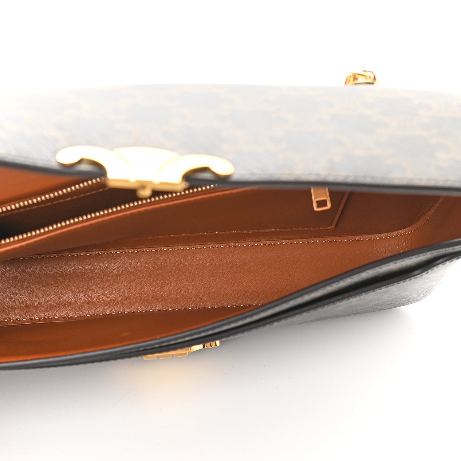 Celine Triomphe Canvas Chain Bag Tan 5 of 10
