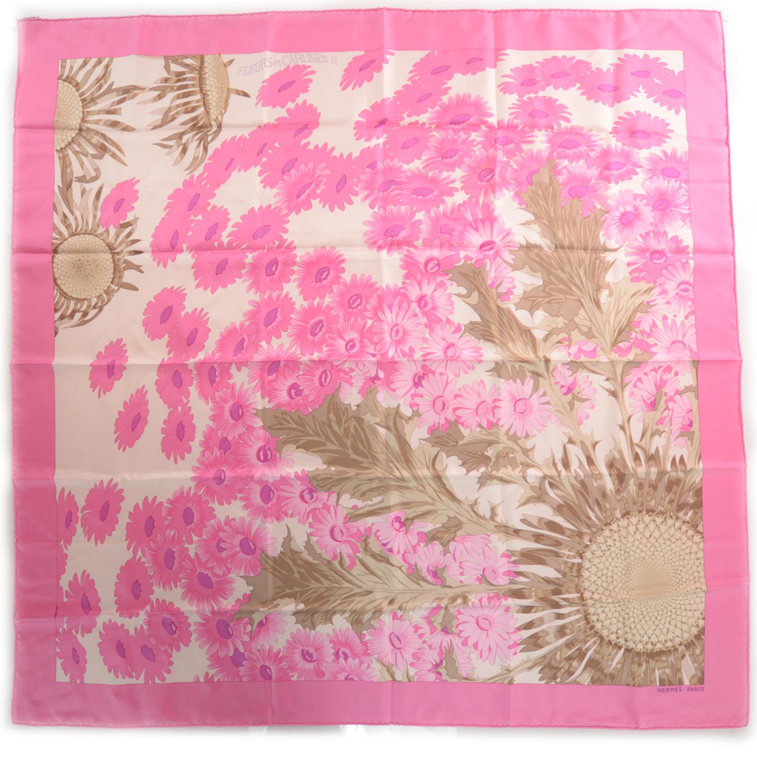 Hermes Silk Fleurs et Carlines II Scarf 90 2 of 6