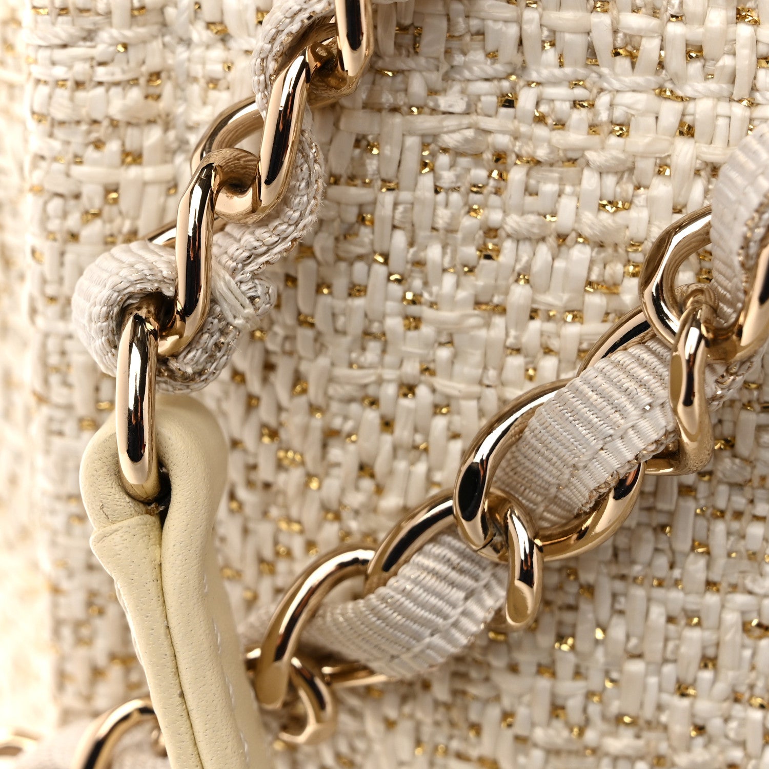Chanel Lurex Boucle Mini Deauville Tote White 12 of 12