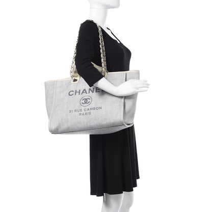 Chanel Woven Straw Large Deauville Tote Blue 2 of 18