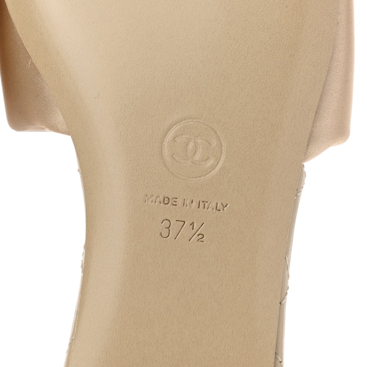 Satin Mule Sandals 37.5 Beige