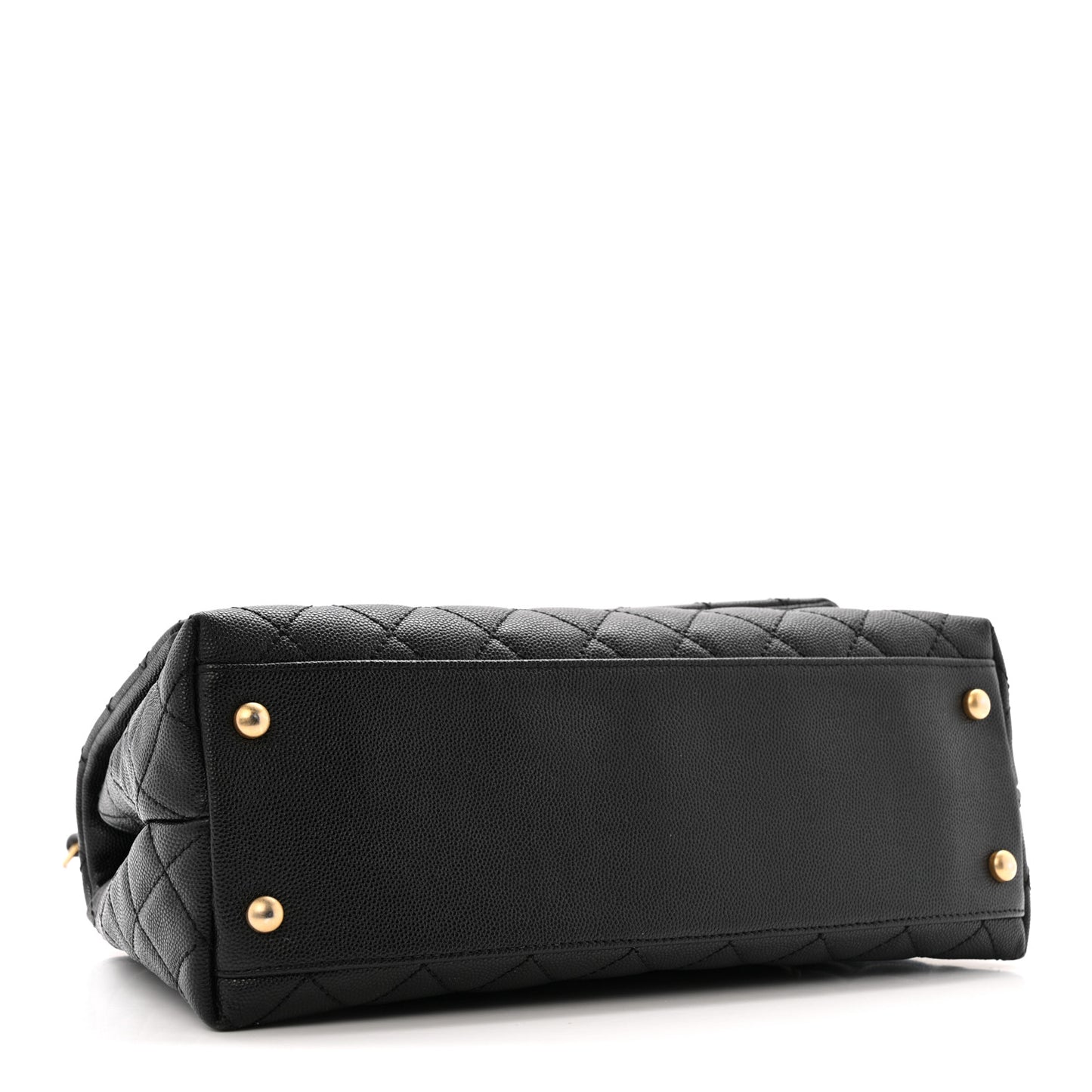 Caviar Quilted Small Coco Handle Flap Black