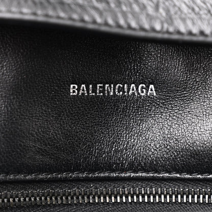 Balenciaga Extra Supple Calfskin Crocodile Embossed Monochrome XS Downtown Shoulder Bag Black 6 of 12