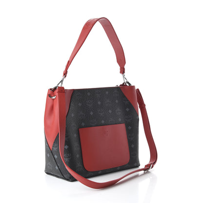 MCM Visetos Medium Klara Hobo Red Black 3 of 9