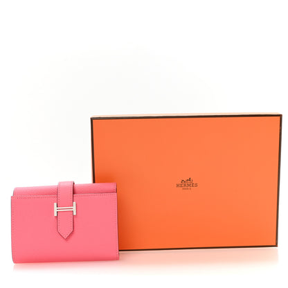 Hermes Epsom Tri-Fold Compact Bearn Wallet Rose Lipstick 7 of 7