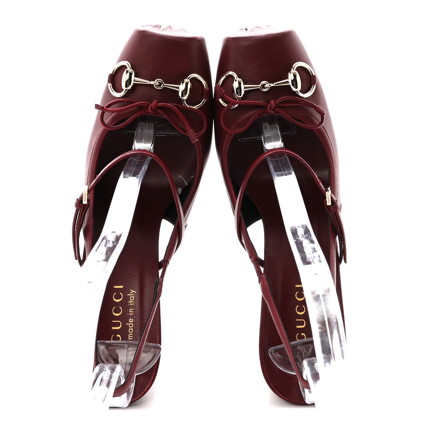 Gucci Nappa Charlotte Horsebit Ballet Mary Jane Pumps 38 Rosso Ancora Red 2 of 10