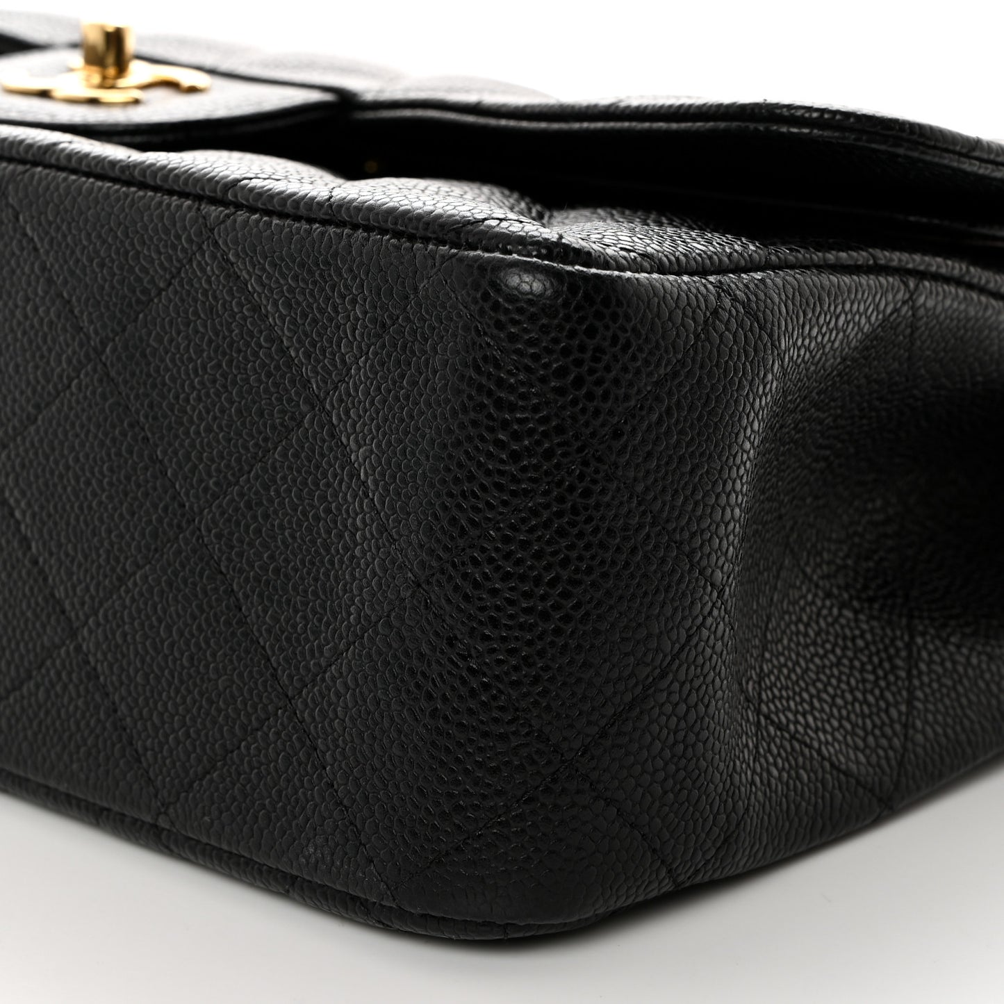 Caviar Quilted Jumbo Double Flap Black