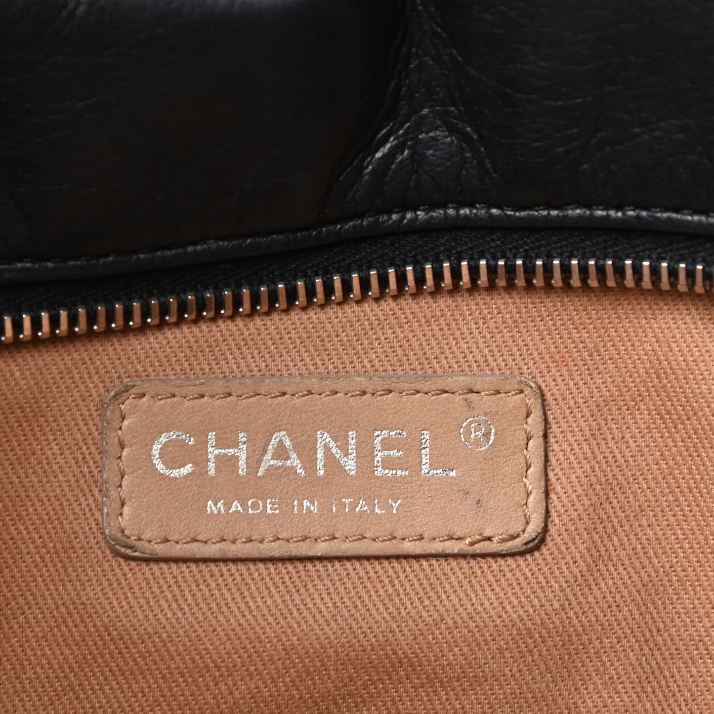 Calfskin Stitched Medium VIP Shopping Tote Black
