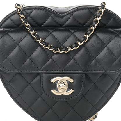 Chanel Lambskin Quilted CC In Love Heart Bag Black 8 of 11