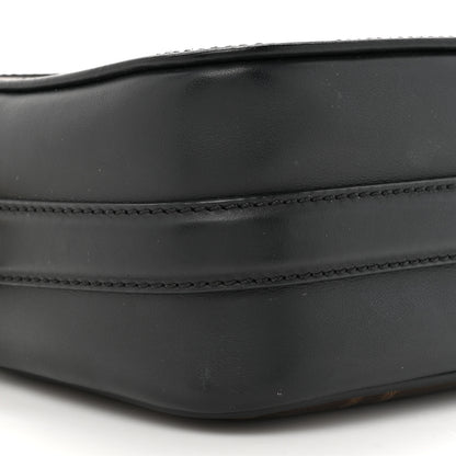 Fendi Glazed Fabric Vitello Century F is Fendi FF 1974 Stamp Patch Camera Case Mogano Panna Black 10 of 11