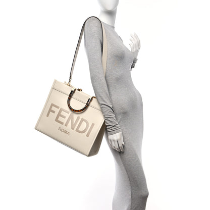 Fendi Vitello King Plexiglass Medium Fendi Sunshine Shopper Tote White Ice 2 of 13