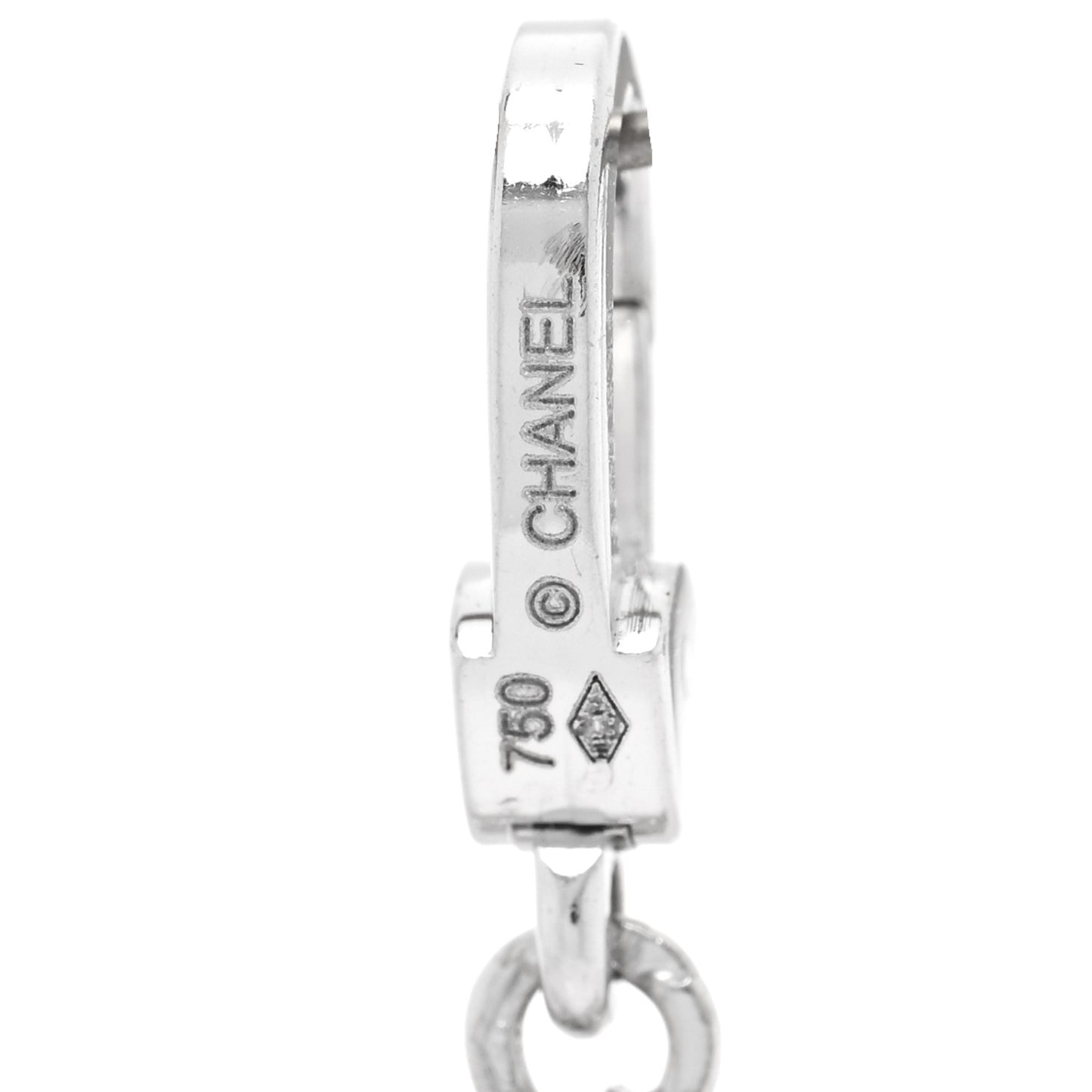 18K White Gold Classic Flap Bag Charm