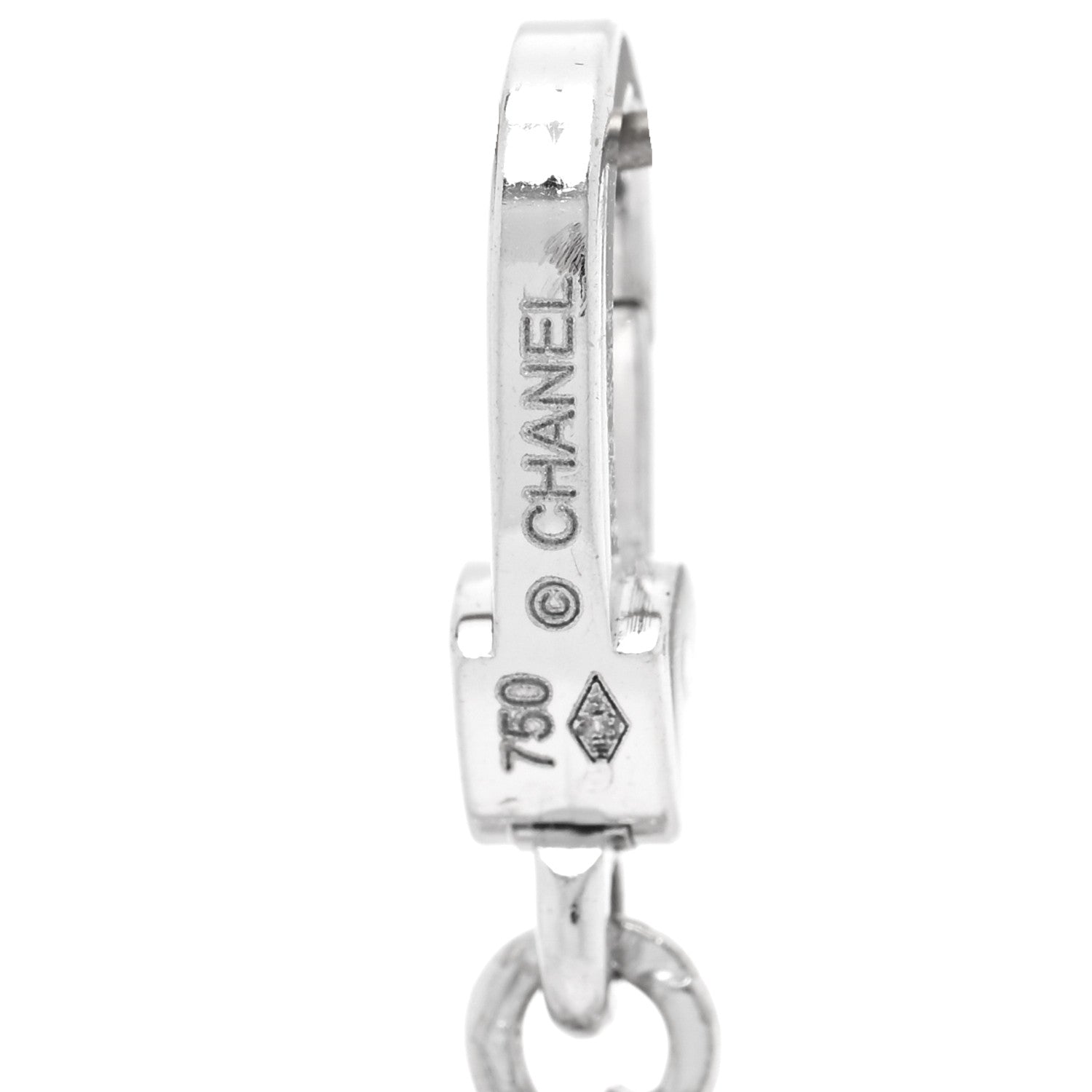 Chanel 18K White Gold Classic Flap Bag Charm 3 of 3