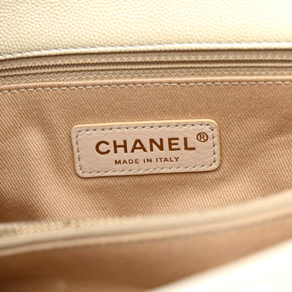 Chanel Iridescent Caviar Quilted Small Coco Handle Flap White 6 of 13