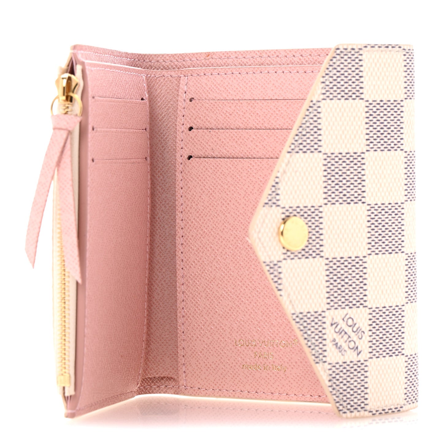 Damier Azur Victorine Wallet Rose Ballerine
