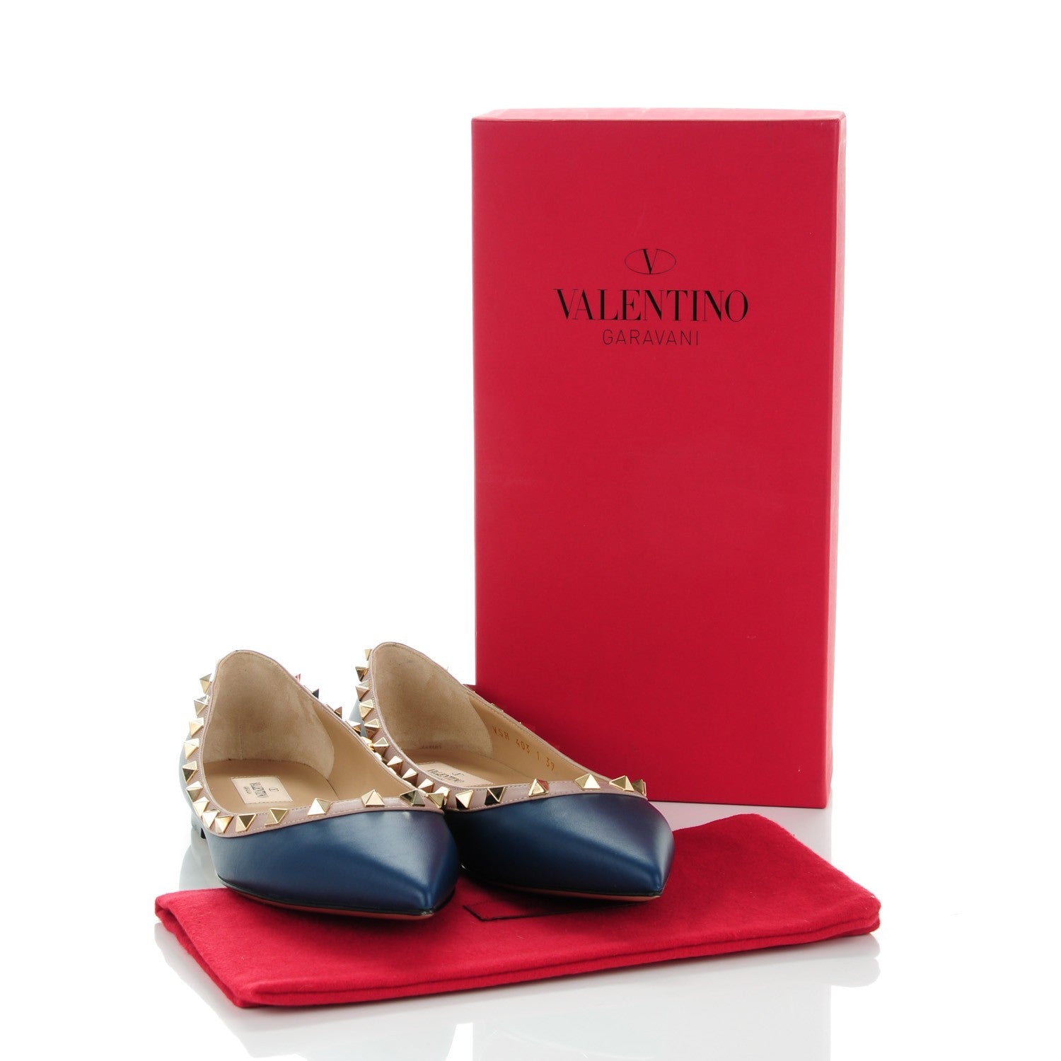 Valentino Garavani Nappa Rockstud Ballerina Flats 39 Indigo Poudre 9 of 9