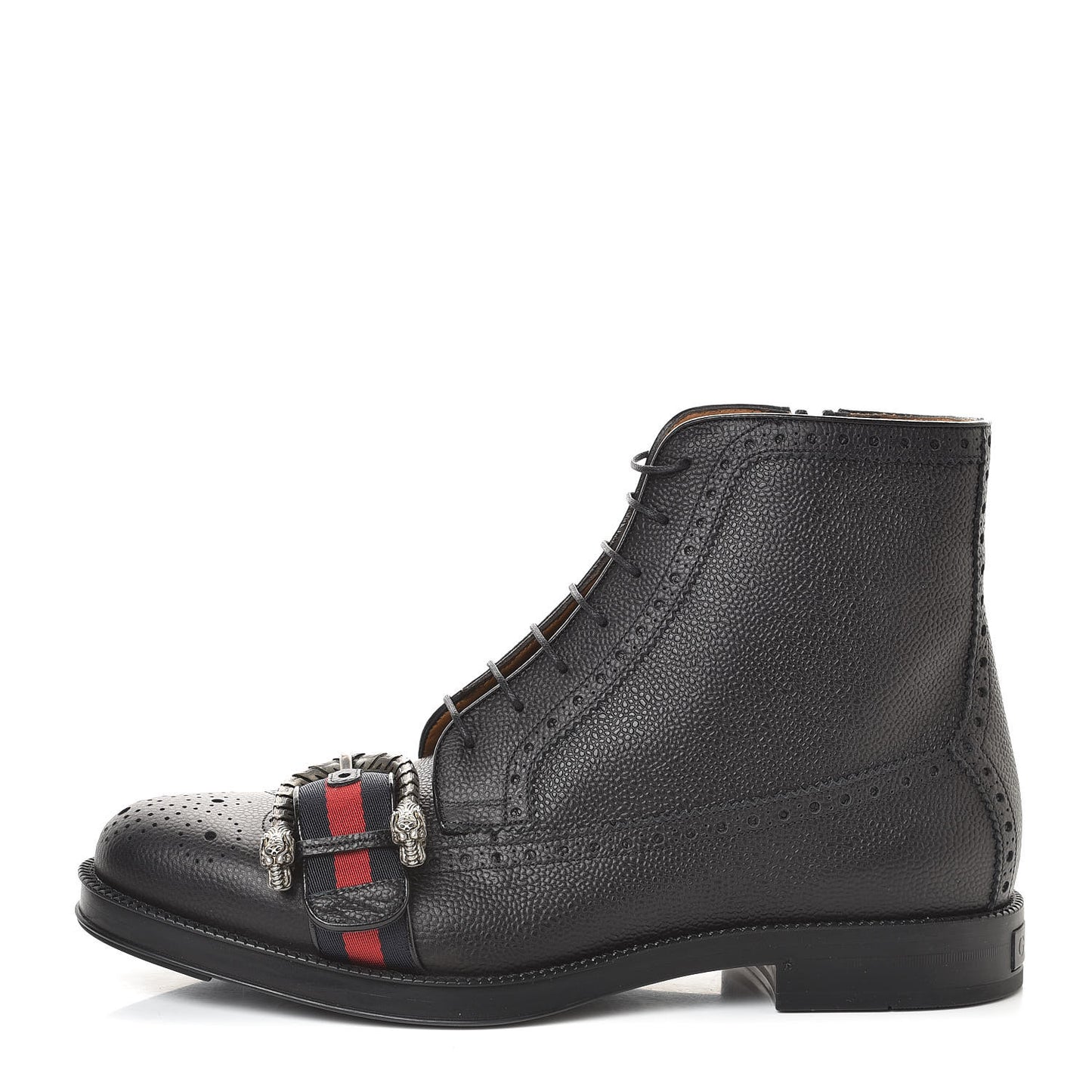 Pebbled Calfskin Dionysus Web Mens Martins Boots 9 Black