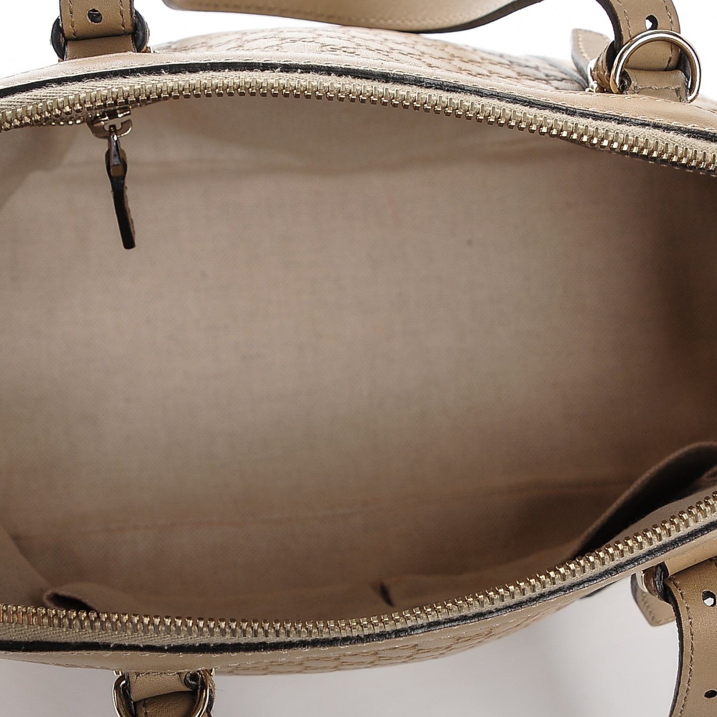 Microguccissima Small Nice Top Handle Dome Bag Beige