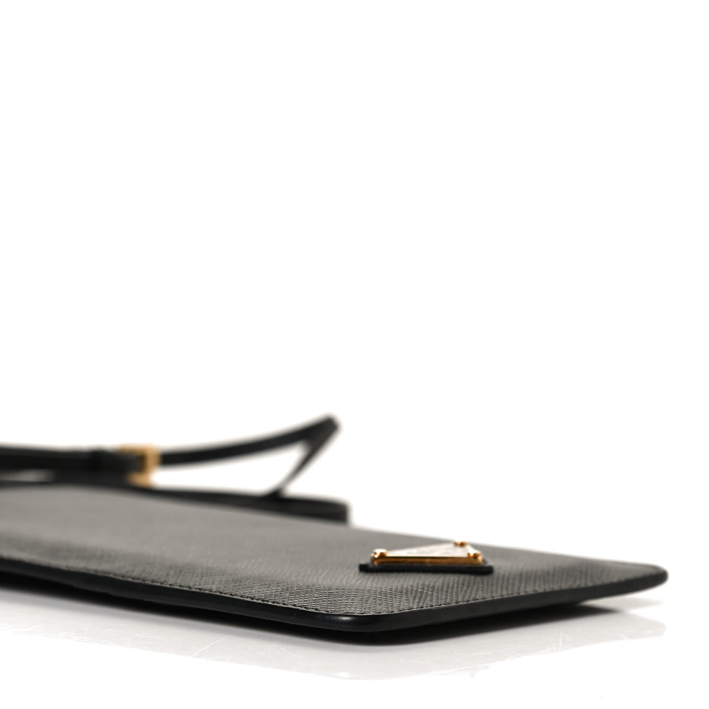 Saffiano Triangle Phone Case Pouch Black